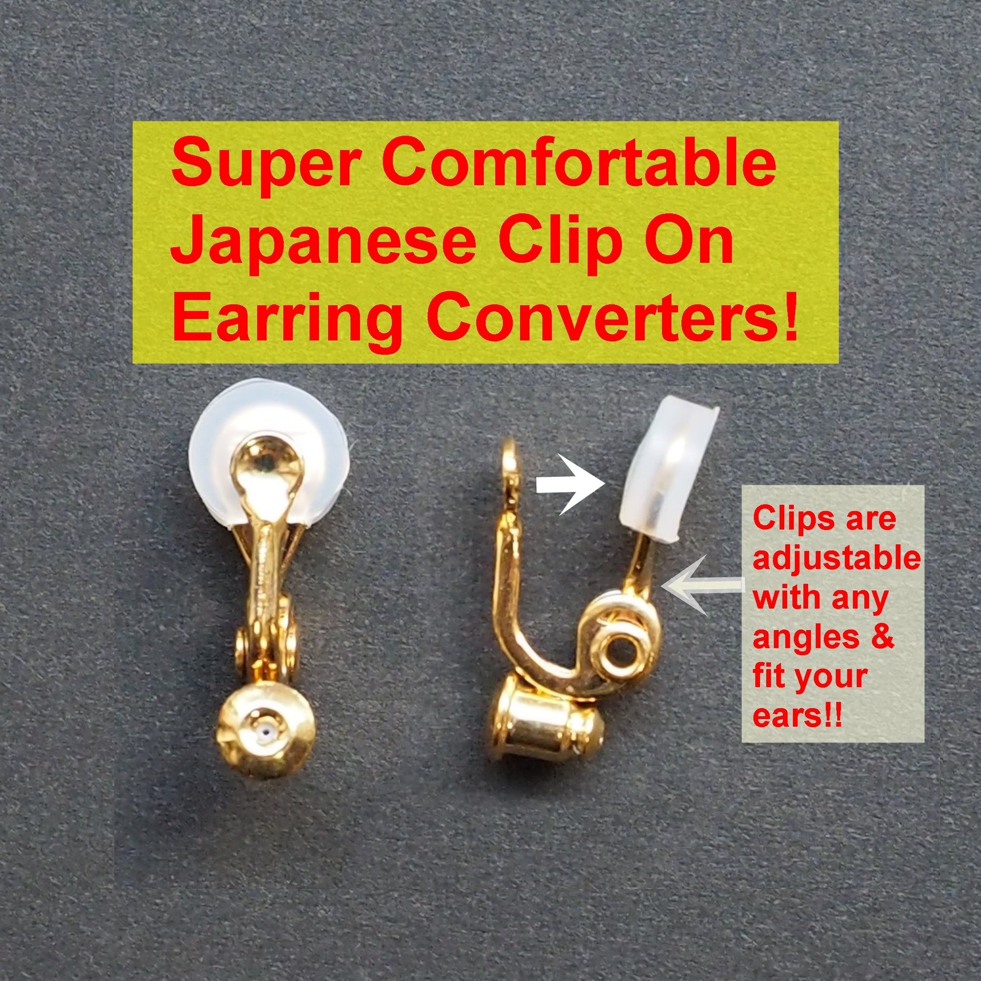 Comfortable clip angle adjustable clip on earring converters - Miyabi Grace