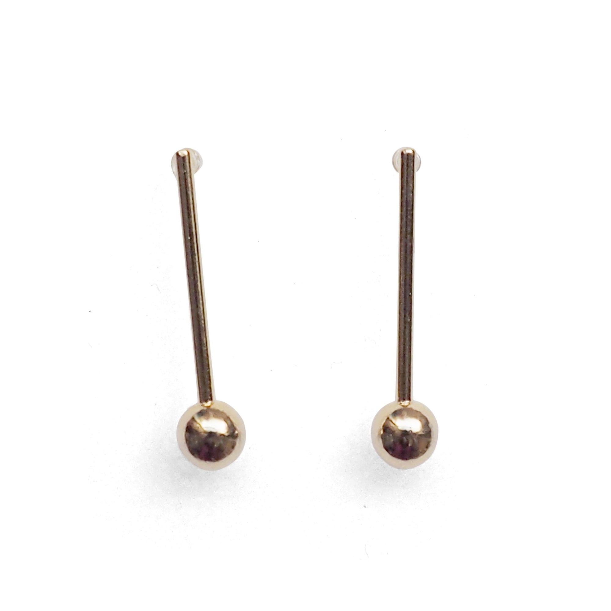 Ball invisible clip on stud earrings ( Gold tone ) - miyabigracejewelry.com