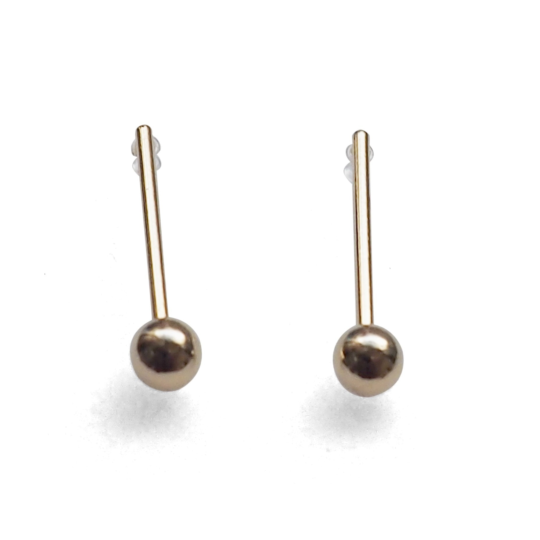 Ball invisible clip on stud earrings ( Gold tone ) - miyabigracejewelry.com
