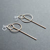 Double hoop with bar invisible clip on stud earrings ( Gold tone ) - miyabigracejewelry.com