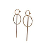 Double hoop with bar invisible clip on stud earrings ( Gold tone ) - miyabigracejewelry.com
