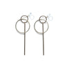 Double hoop with bar invisible clip on stud earrings ( Gold tone ) - miyabigracejewelry.com