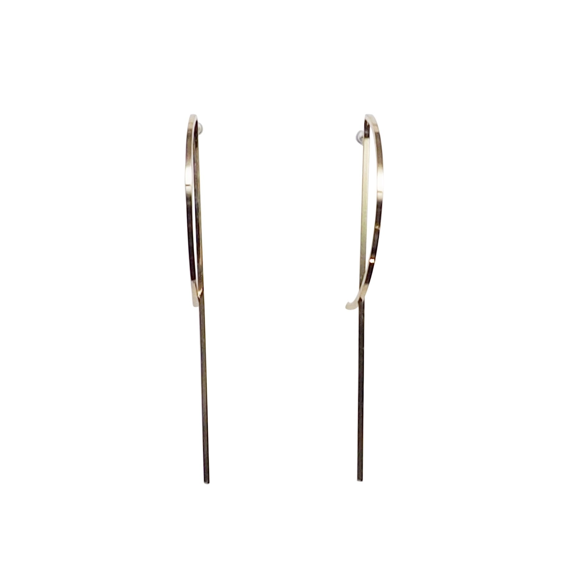 Half-moon invisible clip on stud earrings ( Gold tone ) - miyabigracejewelry.com