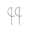 Half-moon invisible clip on stud earrings ( Gold tone ) - miyabigracejewelry.com