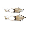 Hoop and beaded fringe invisible clip on earrings ( Gold tone ) - Miyabi Grace