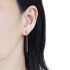 Long invisible clip on stud earrings ( Gold tone ) - miyabigracejewelry.com
