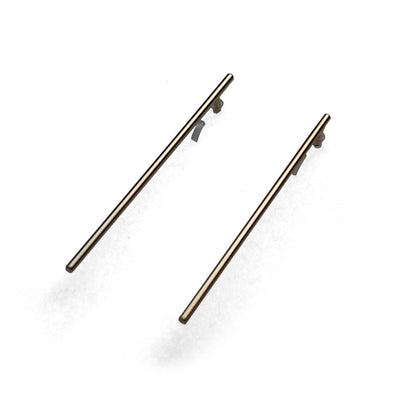 Long invisible clip on stud earrings ( Gold tone ) - miyabigracejewelry.com