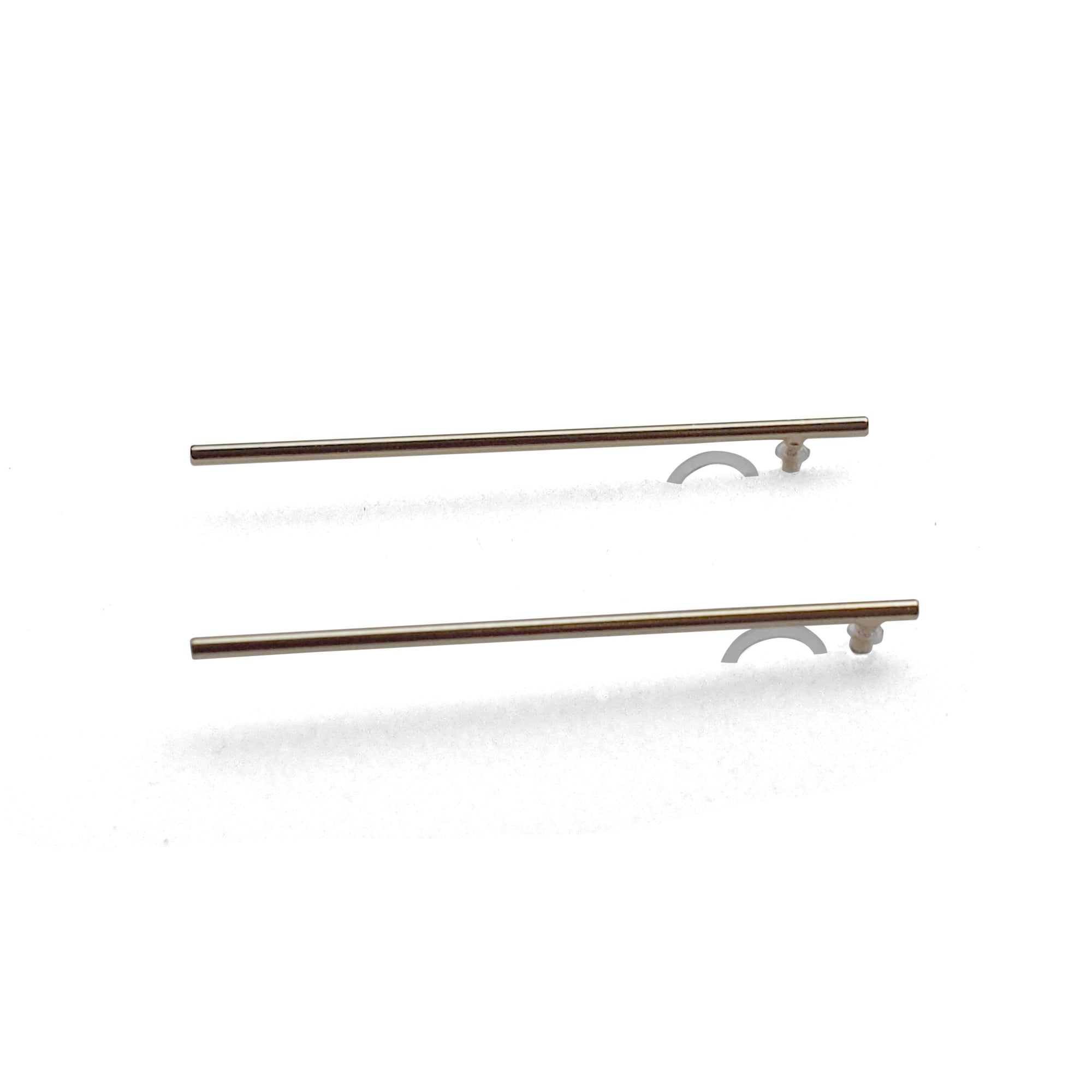 Long invisible clip on stud earrings ( Gold tone ) - miyabigracejewelry.com