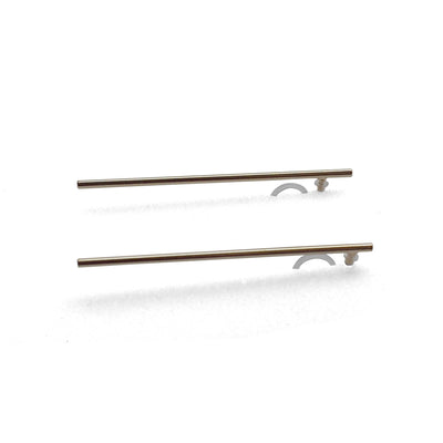 Long invisible clip on stud earrings ( Gold tone ) - miyabigracejewelry.com