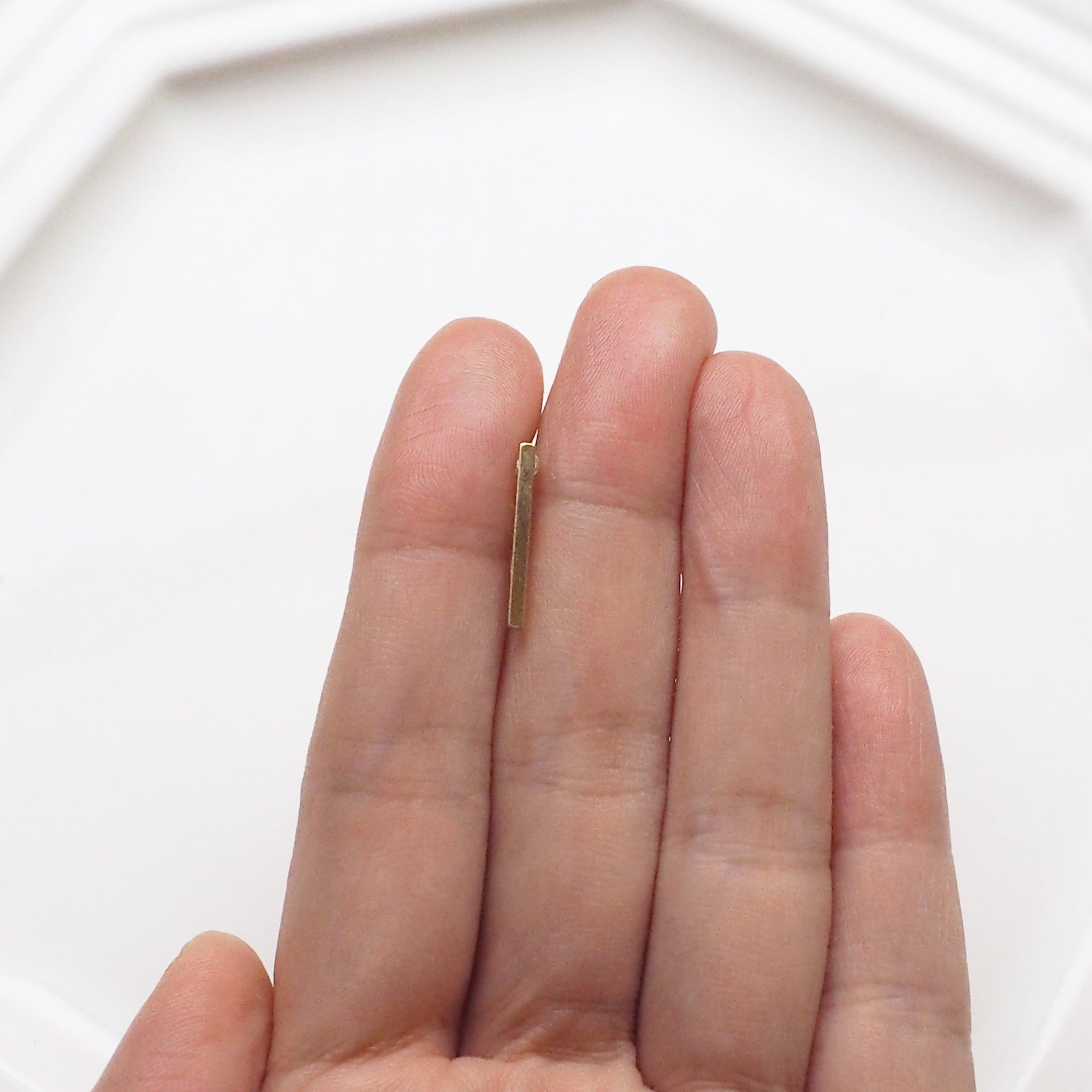 Minimal short bar invisible clip on earrings ( Gold tone ) - miyabigracejewelry.com