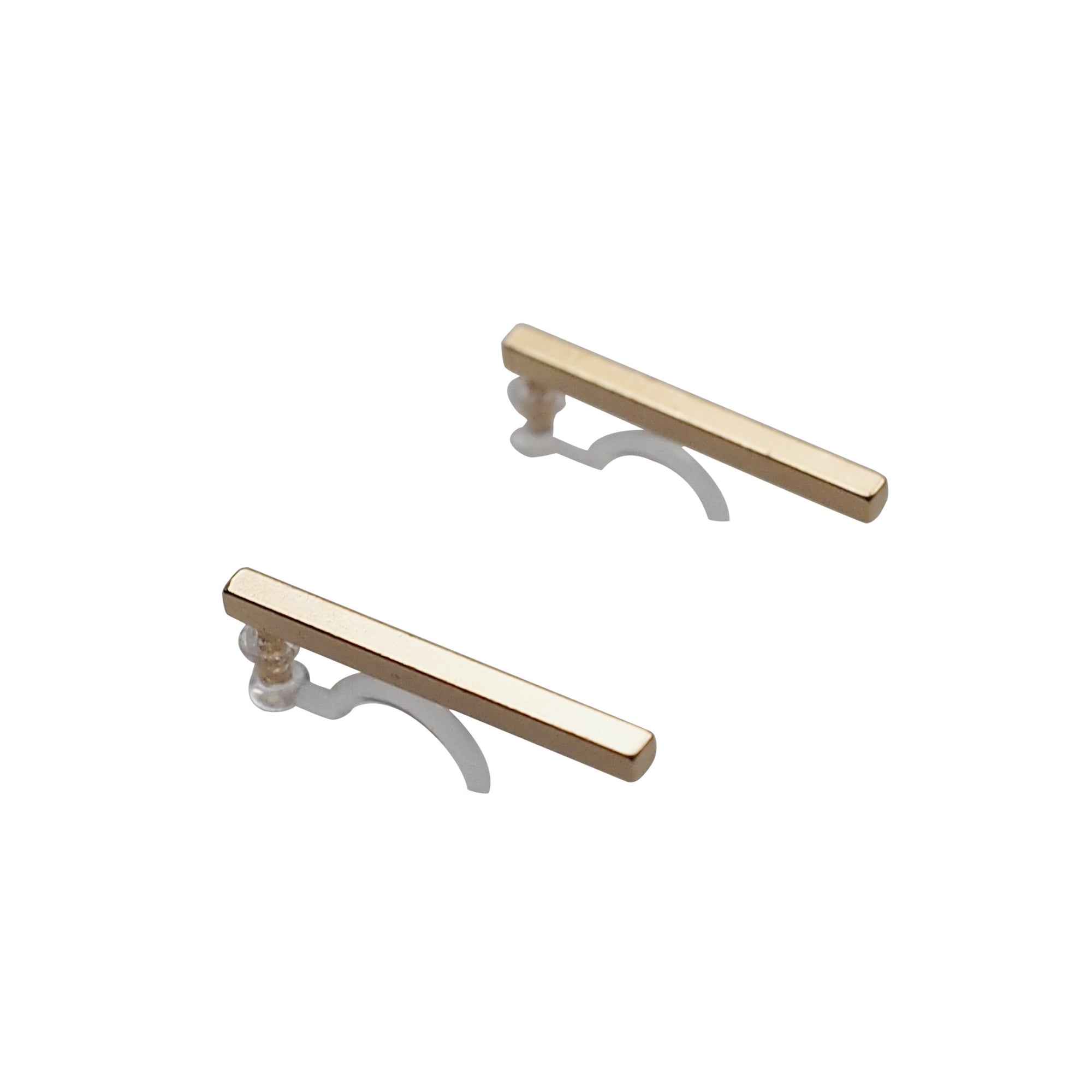 Minimal short bar invisible clip on earrings ( Gold tone ) - miyabigracejewelry.com
