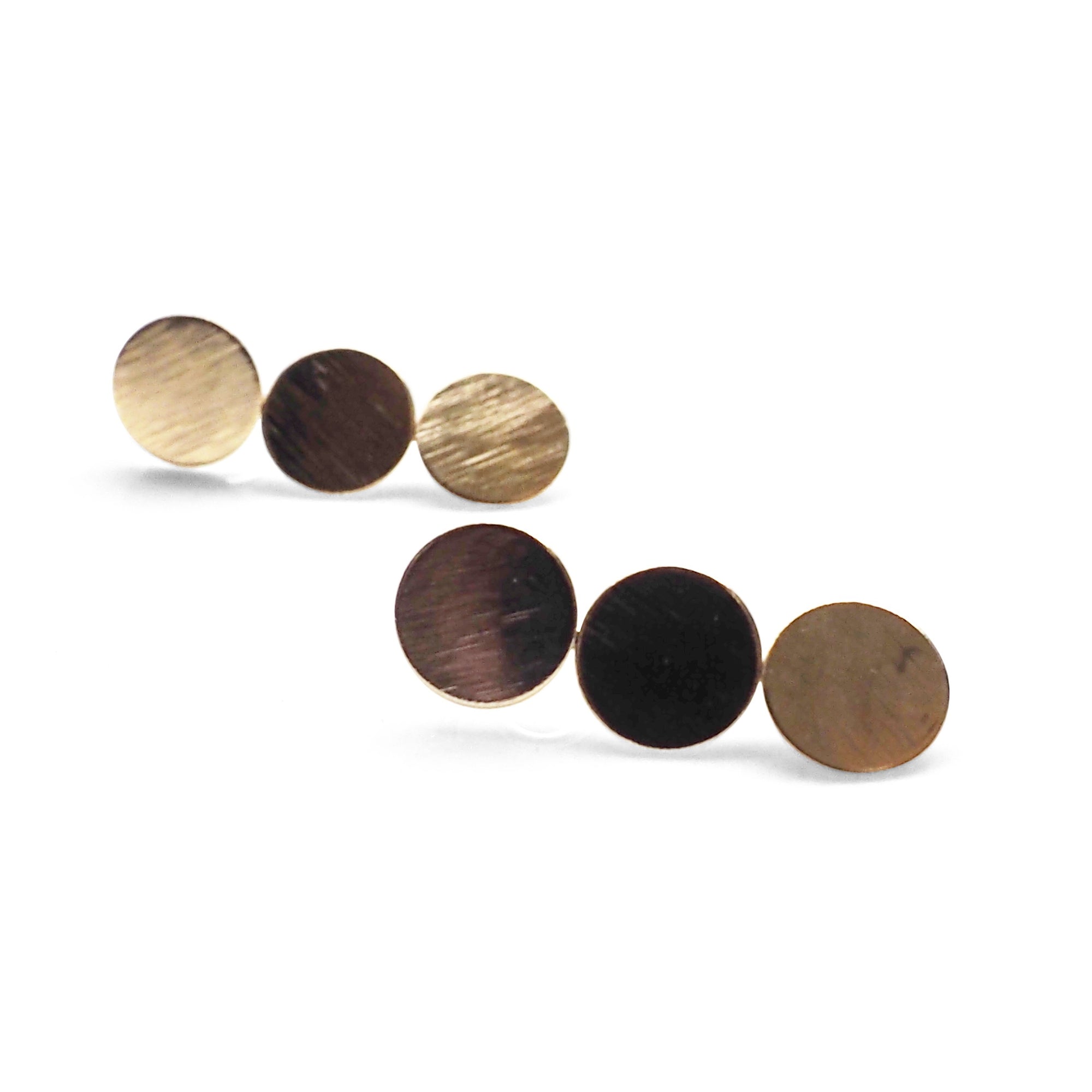 Triple coin invisible clip on earrings ( Gold tone ) - miyabigracejewelry.com