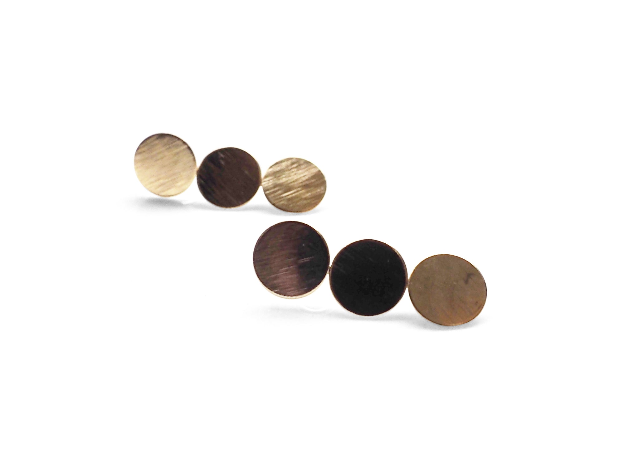 Triple coin invisible clip on earrings ( Gold tone ) - miyabigracejewelry.com