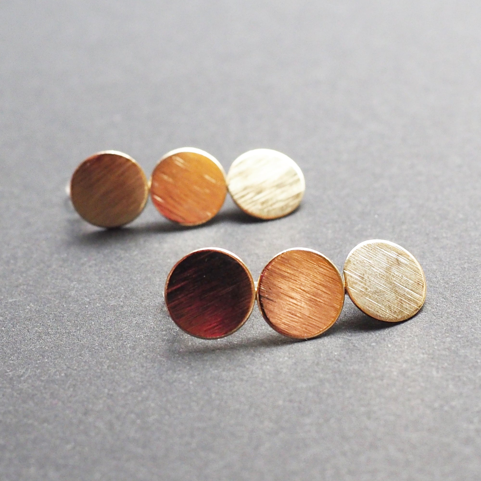 Triple coin invisible clip on earrings ( Gold tone ) - miyabigracejewelry.com