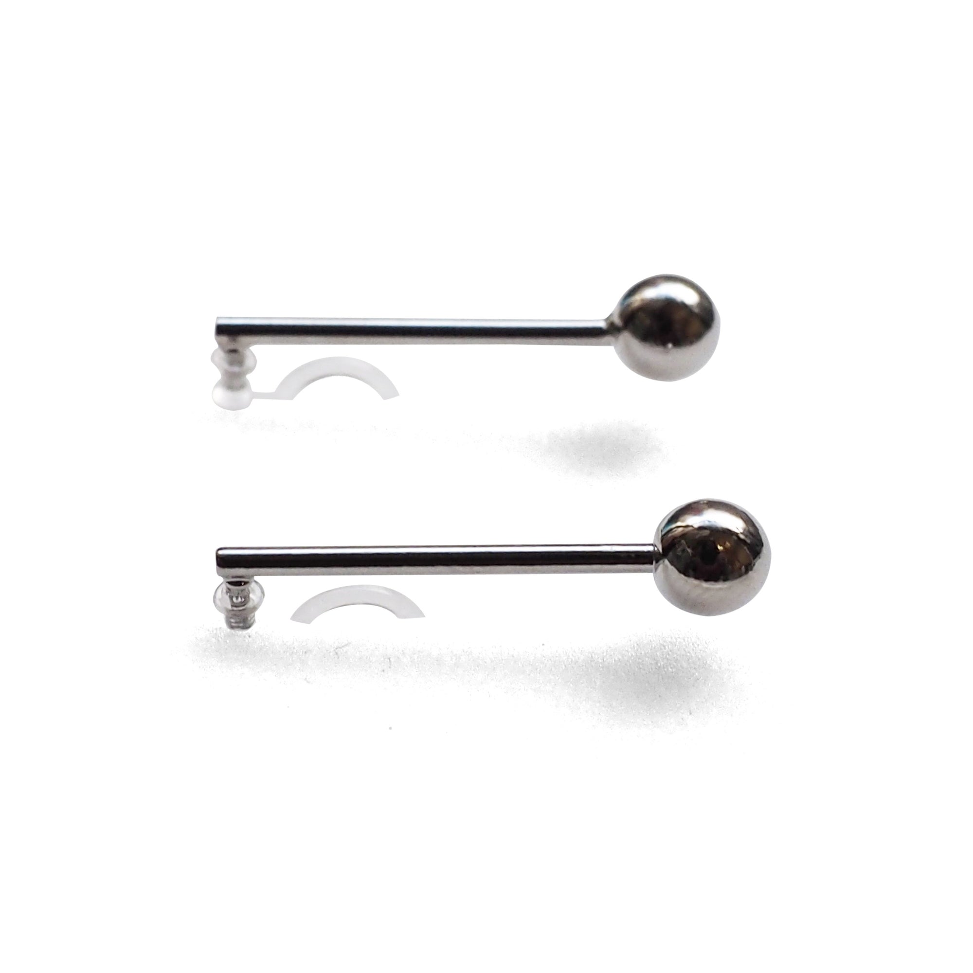 Ball invisible clip on stud earrings ( Silver tone ) - miyabigracejewelry.com