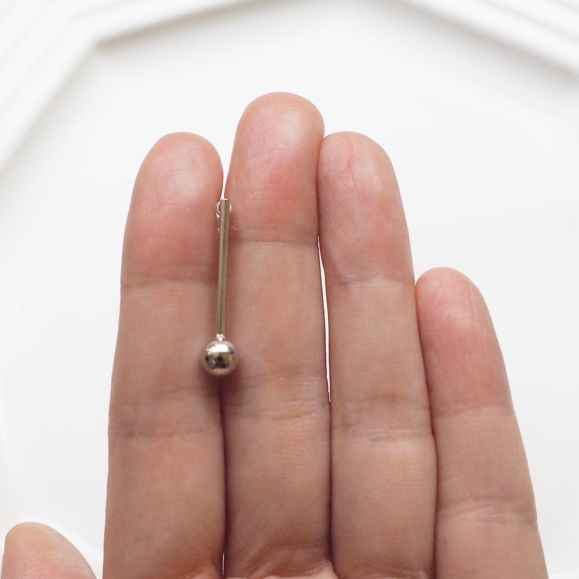 Ball invisible clip on stud earrings ( Silver tone ) - miyabigracejewelry.com