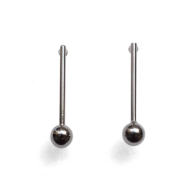Ball invisible clip on stud earrings ( Silver tone ) - miyabigracejewelry.com