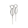 Double hoop with bar invisible clip on stud earrings ( Silver tone ) - miyabigracejewelry.com