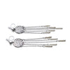 Hammered coin with white beads invisible clip on earrings ( Silver tone ) - Miyabi Grace