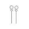 Double hoop with long bar invisible clip on stud earrings ( Silver tone ) - miyabigracejewelry.com