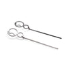 Double hoop with long bar invisible clip on stud earrings ( Silver tone ) - miyabigracejewelry.com