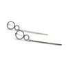 Double hoop with long bar invisible clip on stud earrings ( Silver tone ) - miyabigracejewelry.com