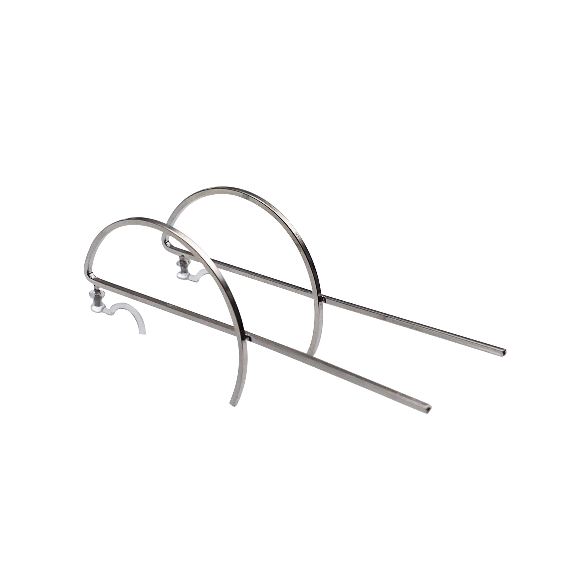 Half-moon invisible clip on stud earrings ( Silver tone ) - miyabigracejewelry.com