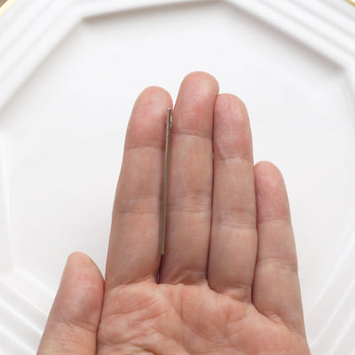 Long invisible clip on stud earrings ( Silver tone ) - miyabigracejewelry.com