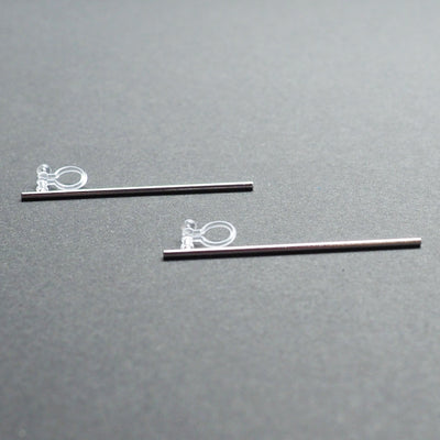 Long invisible clip on stud earrings ( Silver tone ) - miyabigracejewelry.com
