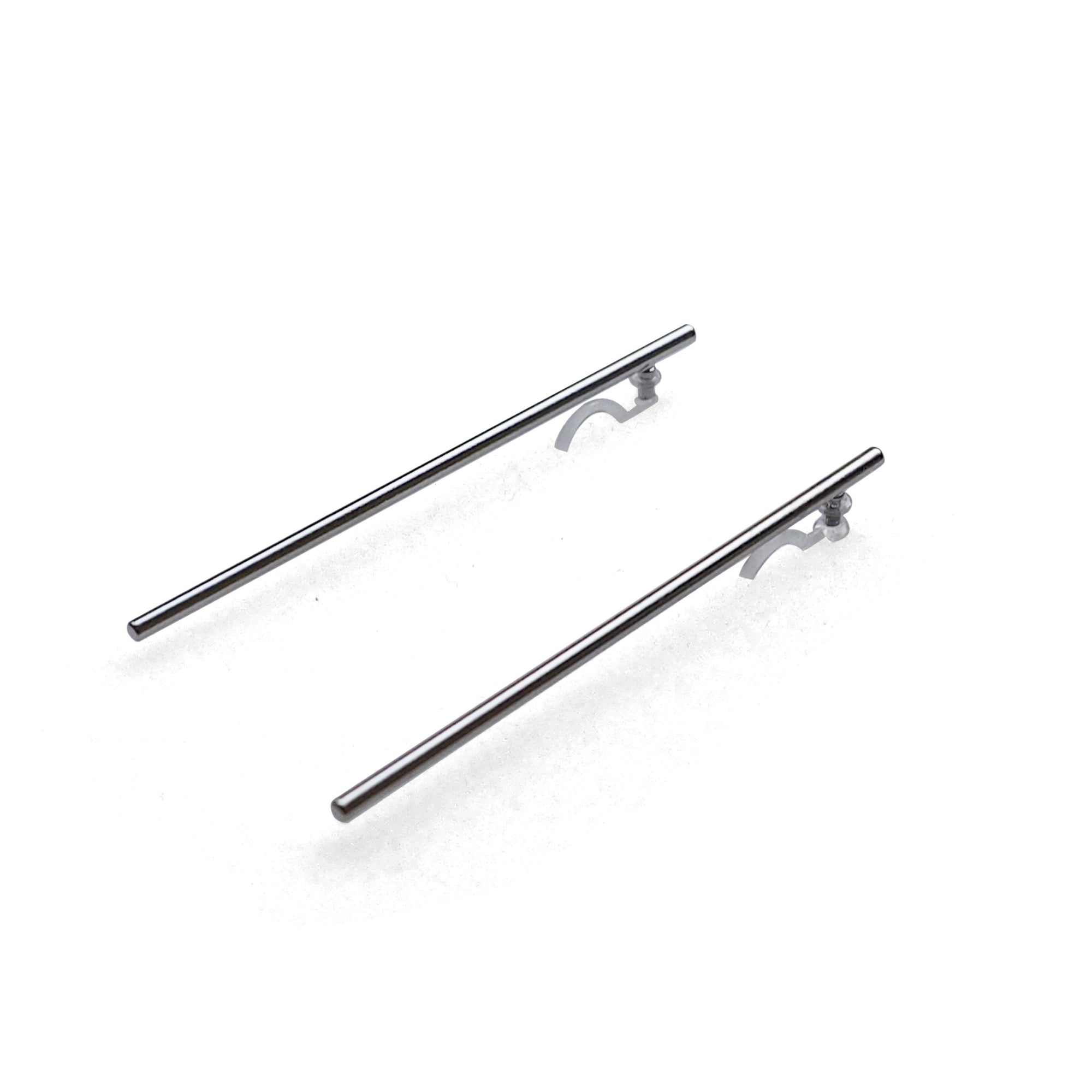 Long invisible clip on stud earrings ( Silver tone ) - miyabigracejewelry.com