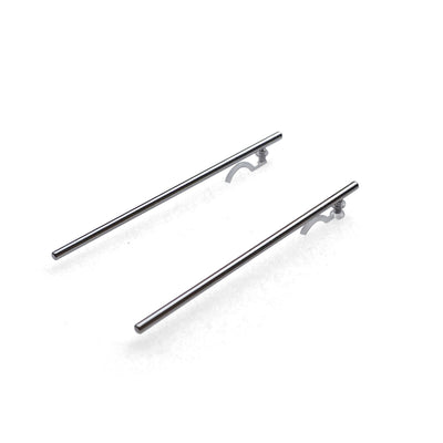 Long invisible clip on stud earrings ( Silver tone ) - miyabigracejewelry.com