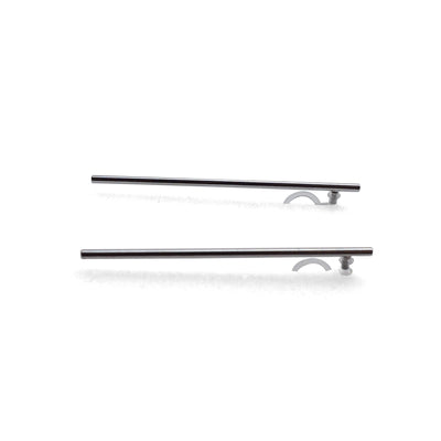 Long invisible clip on stud earrings ( Silver tone ) - miyabigracejewelry.com