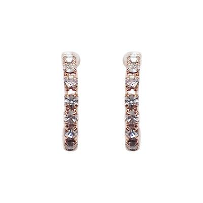 Crystal Invisible Clip On Hoop Earrings (Rose Gold tone) - Miyabi Grace