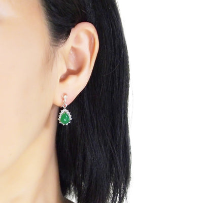 Green Jade Invisible Clip On Earrings - Miyabi Grace