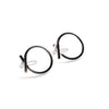Ribbon Circle Hoop Invisible clip on stud earrings ( Silver tone ) - Miyabi Grace