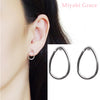 Silver Teardrop Invisible Clip On Stud Earrings - Miyabi Grace