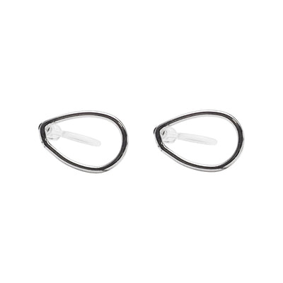 Silver Teardrop Invisible Clip On Stud Earrings - Miyabi Grace