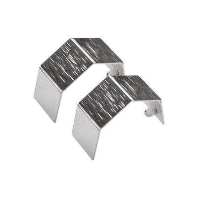 Silver Wide Curved Invisible Clip On Hoop Earrings - Miyabi Grace