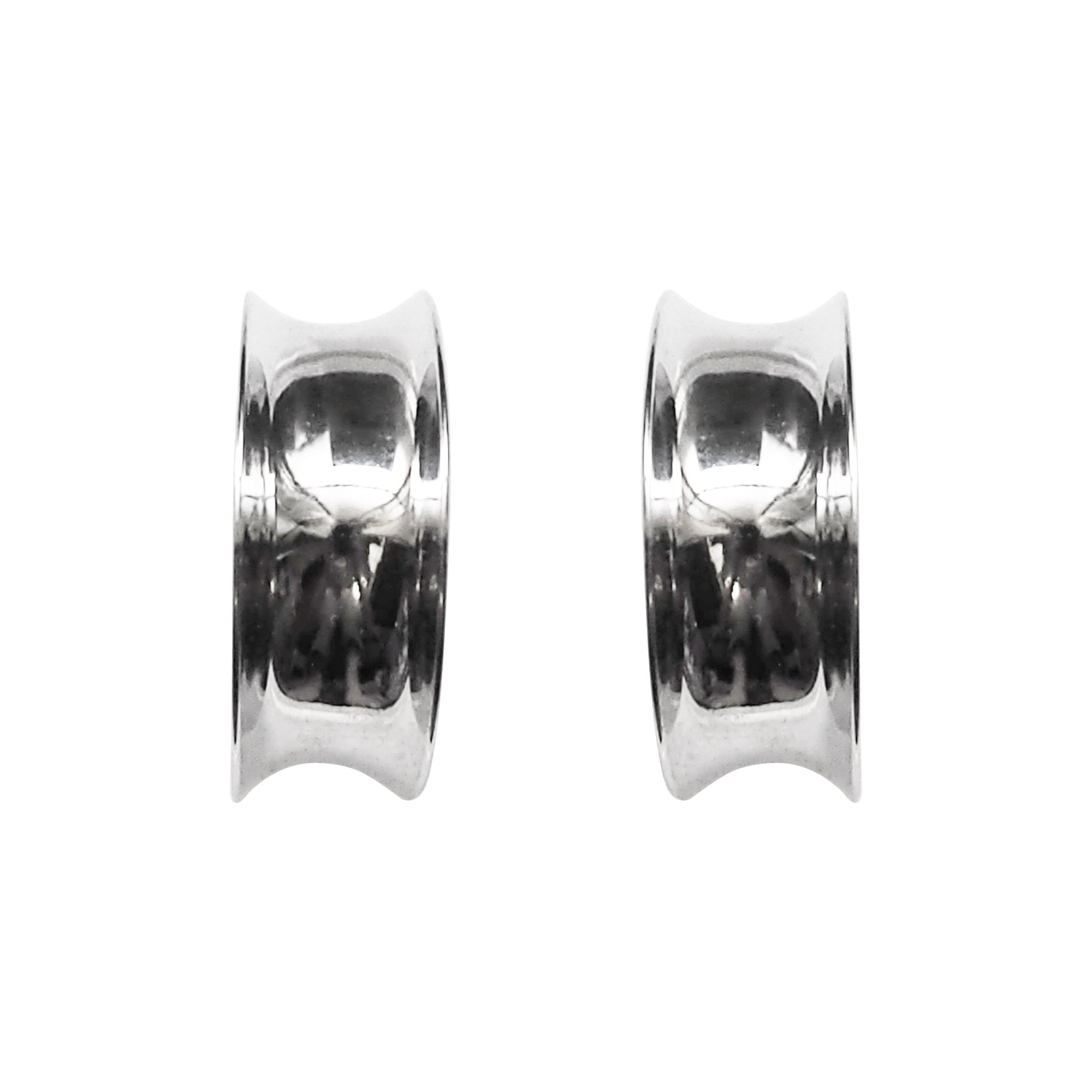 Silver Large Wide Invisible Clip On Hoop Earrings - Miyabi Grace