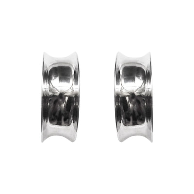 Silver Large Wide Invisible Clip On Hoop Earrings - Miyabi Grace