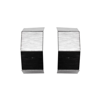 Silver Wide Curved Invisible Clip On Hoop Earrings - Miyabi Grace