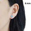 Aquamarin Swarovski crystal invisible clip on stud earrings - miyabigracejewelry.com