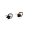 Navy Blue Swarovski Hoop Rhinestone Invisible Clip On Stud Earrings - miyabigracejewelry.com
