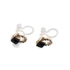 Navy Blue Swarovski Hoop Rhinestone Invisible Clip On Stud Earrings - miyabigracejewelry.com