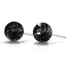 black diamond Swarovski crystal invisible clip on stud earrings - Miyabi Grace