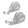 Bridal drop micro pave cubic zirconia invisible clip on earrings ( silver tone ) - miyabigracejewelry.com