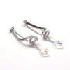 Bridal Aurora Borealis Swarovski Crystal invisible clip on earrings ( silver tone ) - Miyabi Grace