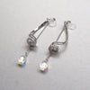 Bridal Aurora Borealis Swarovski Crystal invisible clip on earrings ( silver tone ) - Miyabi Grace