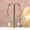 Bridal Aurora Borealis Swarovski Crystal invisible clip on earrings ( silver tone ) - Miyabi Grace