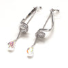 Bridal Aurora Borealis Swarovski Crystal invisible clip on earrings ( silver tone ) - Miyabi Grace